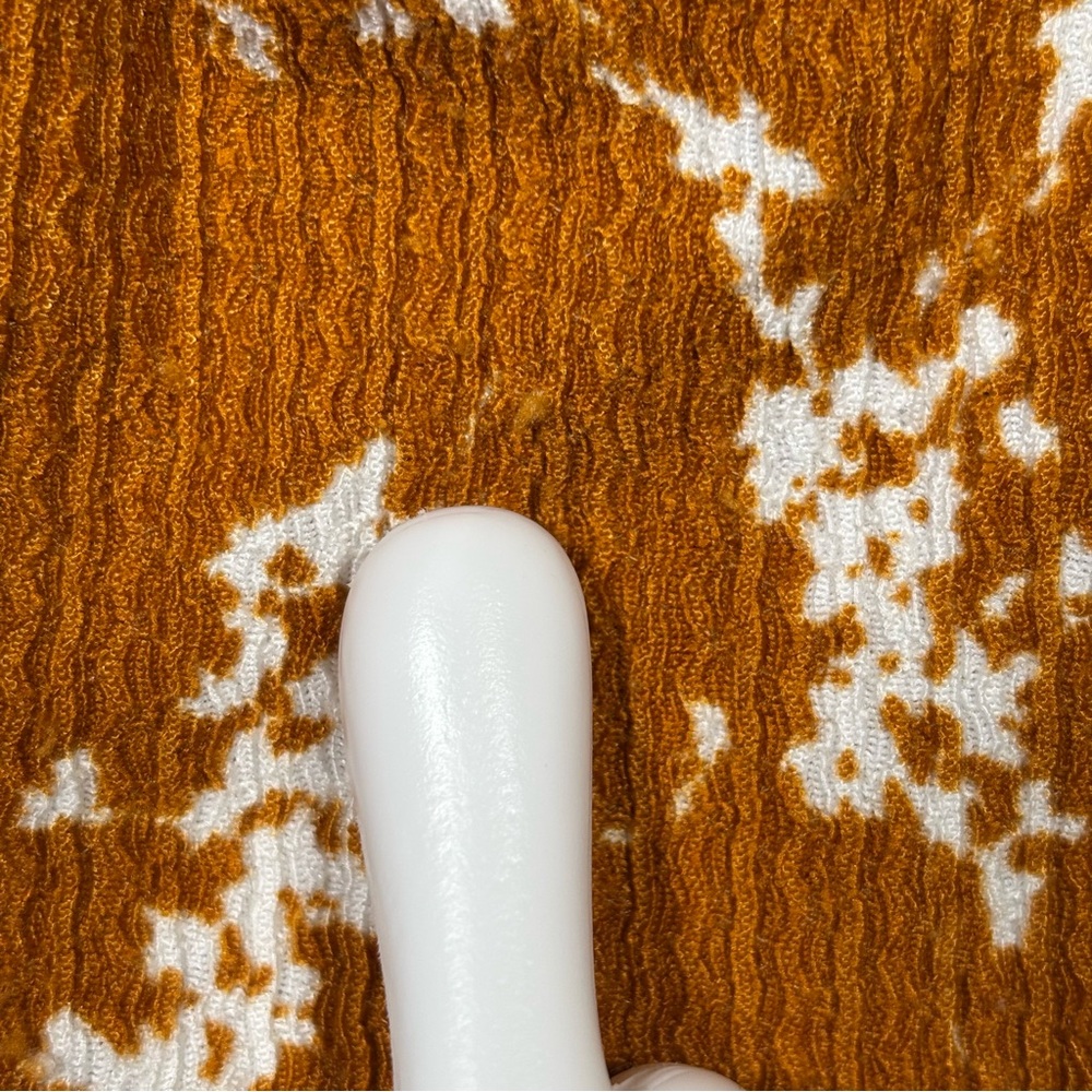 Anthropologie Amber Dolman Blouse Women X-Small Orange Floral Tie-Front Boho - Picture 10 of 12